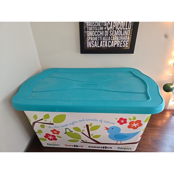 Vintage Toys R Us Large 21"Pampers  Pampers Floral Rubbermaid Storage Babies R - Picture 4 of 7